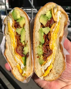 Eggs, bacon, cheese and avocado