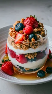 Fruit with yogurt and granola